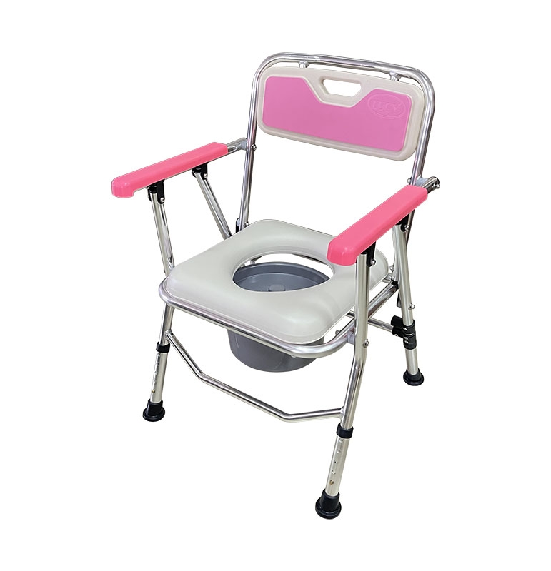 Pink Commode Foldable Commode Chair - Pink - PINZUEN Co., Ltd.